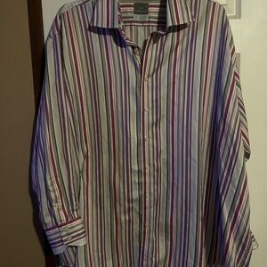 Thomas Dean Multicolor Striped Men's Shirt